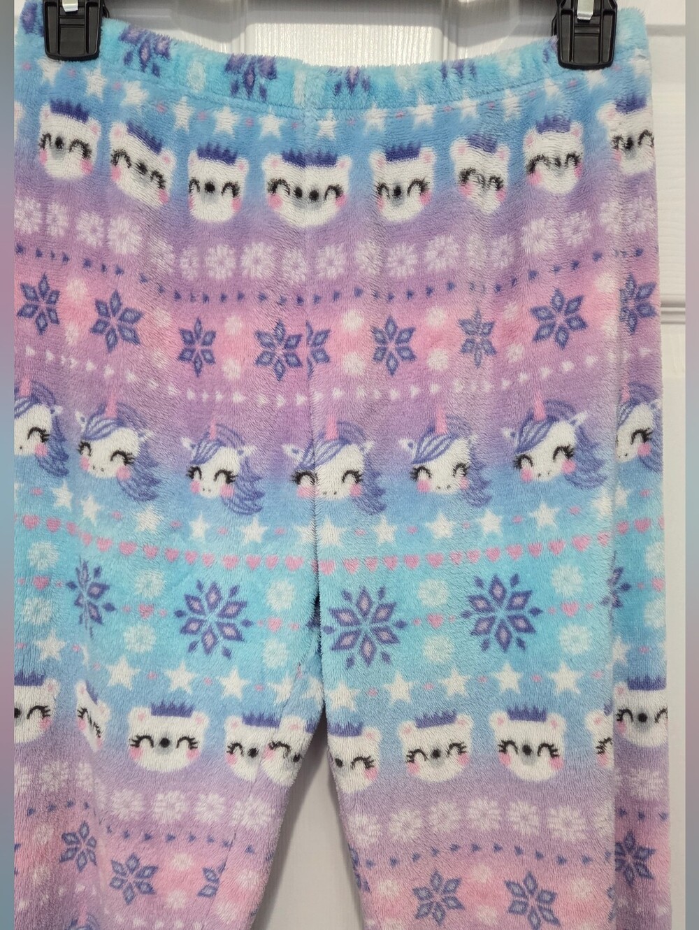 The Children's Place Girls Unicorn Blue & Purple Soft Fleece Pajamas Size XL 14 - Picture 8 of 11